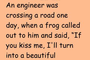 An Engineer Was Crossing A Road