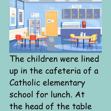 The Children Were Lined Up In The Cafeteria